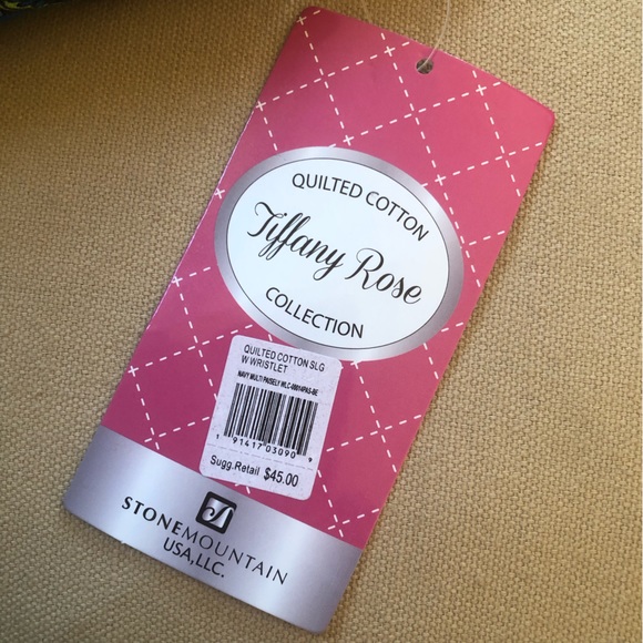 💙💚 Quilted Cotton Paisley Wristlet 💚💙 - Picture 4 of 9